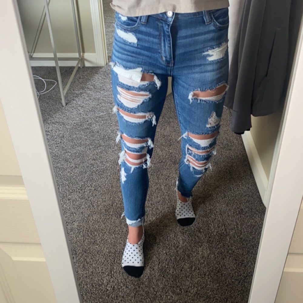 Distressed American Eagle Jeans